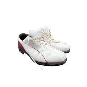 Vintage Nike Verdana Last Golf Shoes Women's US 8 White Burgundy Leather Spikes